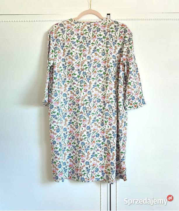 Krótka sukienka HM koszulowa w kwiaty 36 S