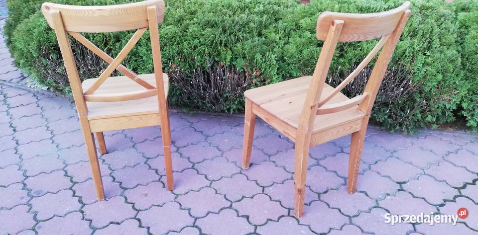 Krzesła 2 sztuki Ingolf Ikea drewniane krzesło mazowieckie Sulbiny