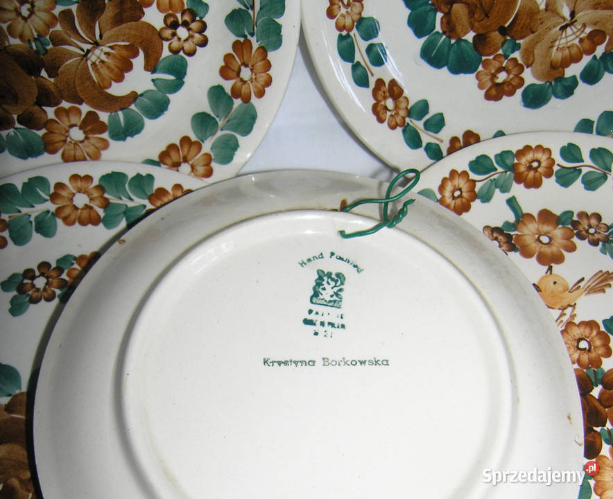 talerze deserowe vintage fajans Włocławek dolnośląskie Bartków