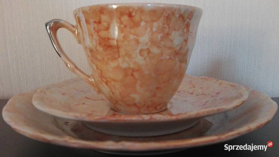 Trio porcelana Wałbrzych talerz spodek filiżanka Warpechy Stare