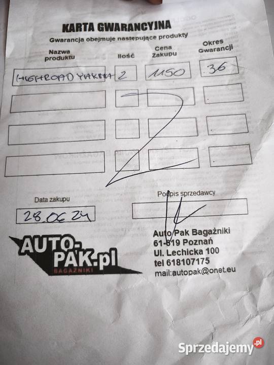 Yakima bagażnik dachowy Koziegłowy