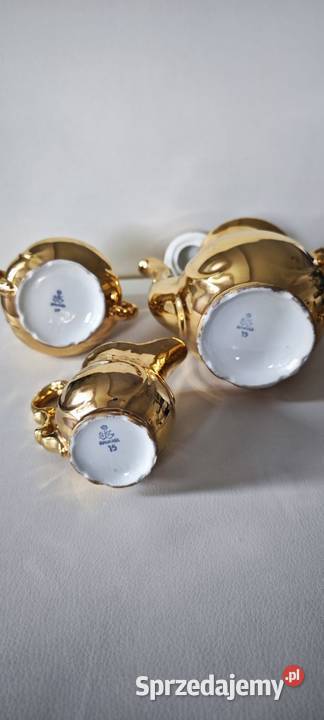 Złoty porcelanowy serwis do kawy KHM Bawaria Legnica