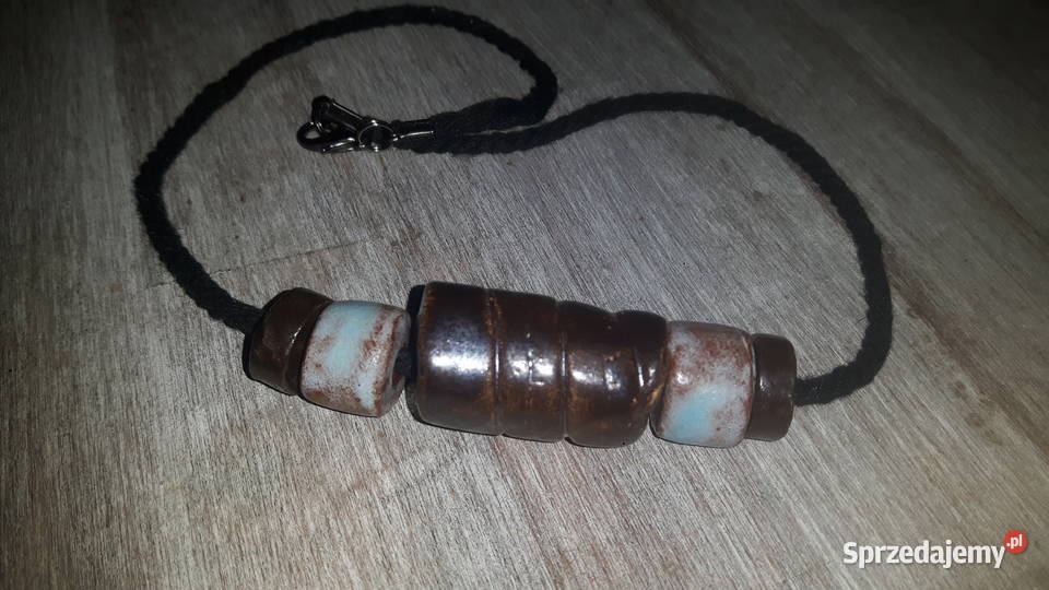 Naszyjnik wykonany ręcznie z gliny Otwock
