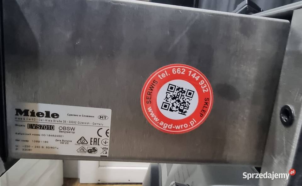 Szuflada do pakowania próżniowego Miele EVS 7010 dolnośląskie Wrocław