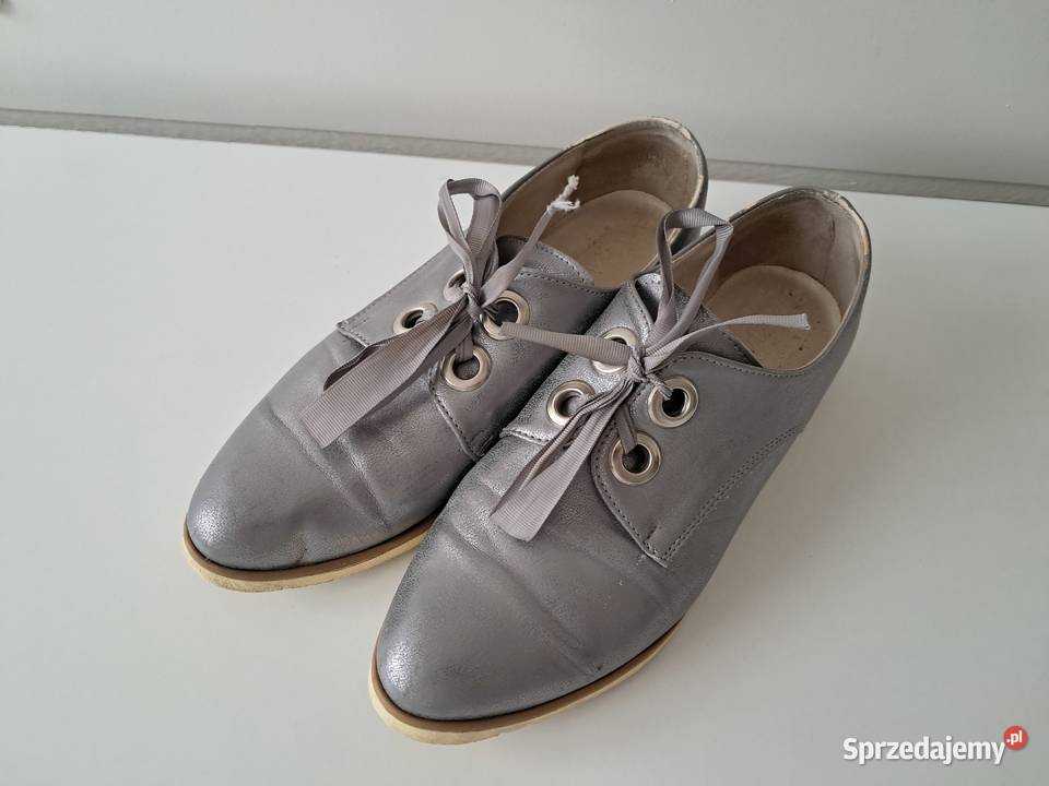 Buty damskie półbuty srebrne Aga But do Kraków