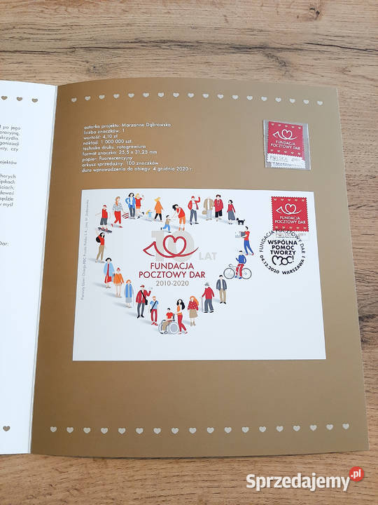 Folder ze znaczkiem Fundacja pocztowy dar edycja Warszawa