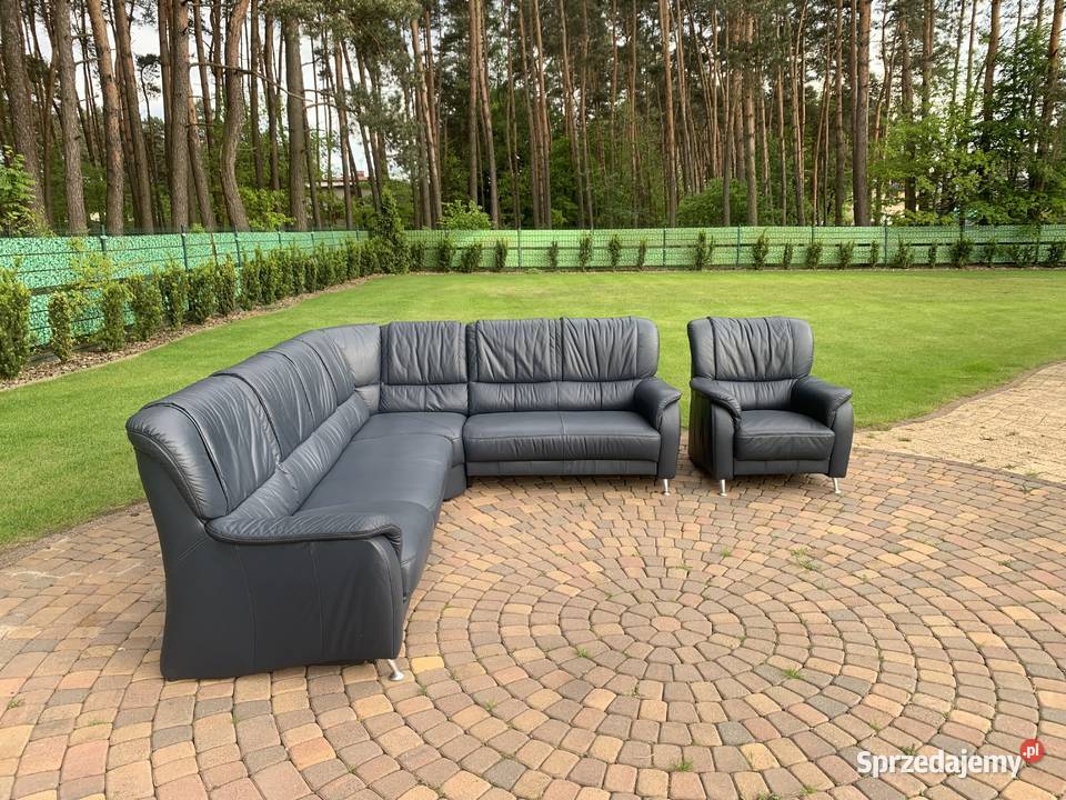 NATURIA NIEMIECKI NAROŻNIK Z FOTELEM SKÓRA Narożniki