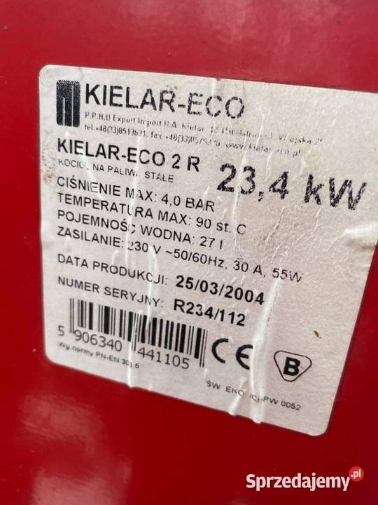 Piec żeliwny Kielar Eco 234 kw stan sprzedam
