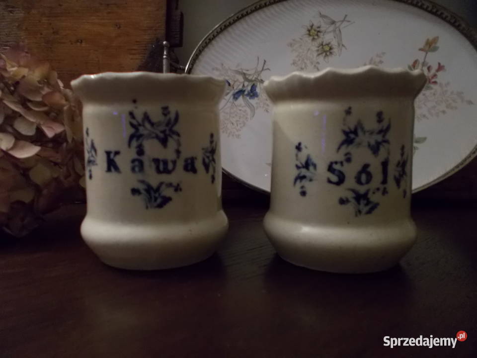 Unikalne Kamionkowe Pojemniki Sól Kawa Vintage Antyki, Sztuka, Kolekcje sprzedam