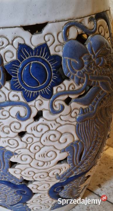 PUF STOŁEK STOLIK ceramika orientalny wzór smoki Lublin