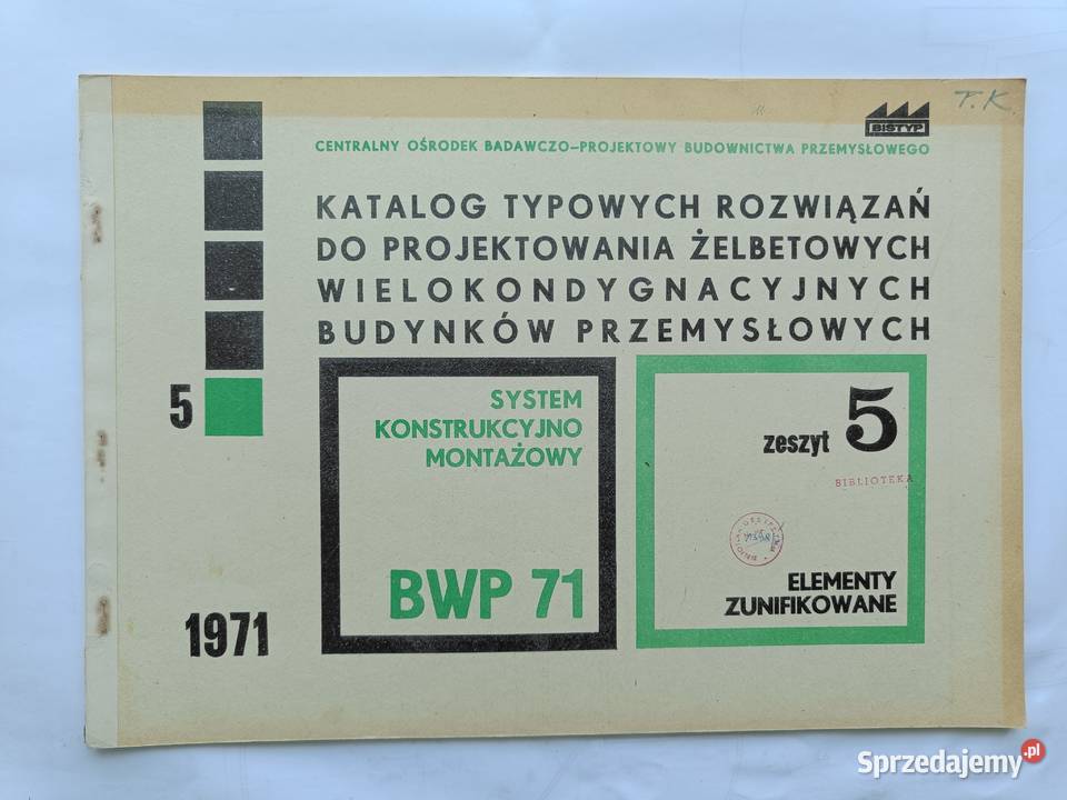 Katalog BWP71 typowych rozwiązań do proj żelbet architektura, budownictwo Gdynia