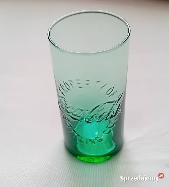 Zielona kolekcjonerska szklanka Coca Cola Koźminek