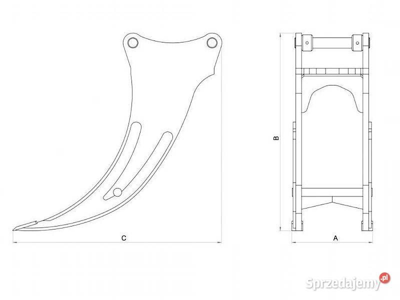 Zrywak do korzeni dwuramienny ZRK001 stal HARDOX Stalowa Wola