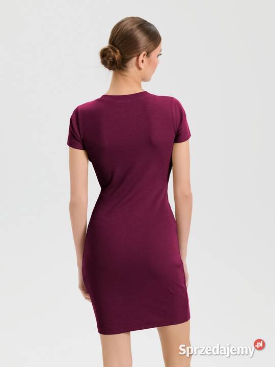 bordowa sukienka Sinsay czerwony Olkusz