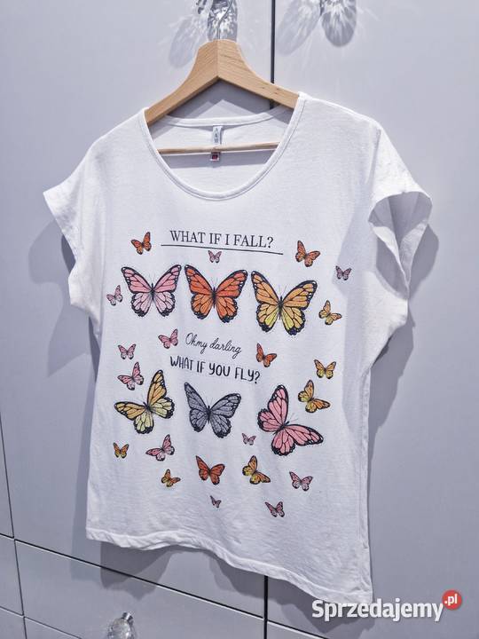 Bawełniana damska bluzeczka w motyle krótki Dąbrowa Górnicza