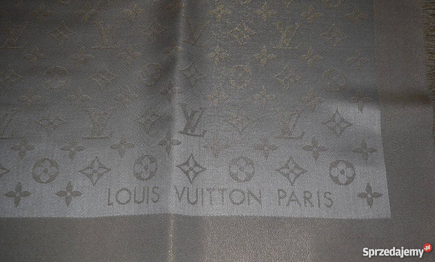 LOUIS VUITTON CHUSTA SZARA ZE ZŁOTYM Dodatki Warszawa
