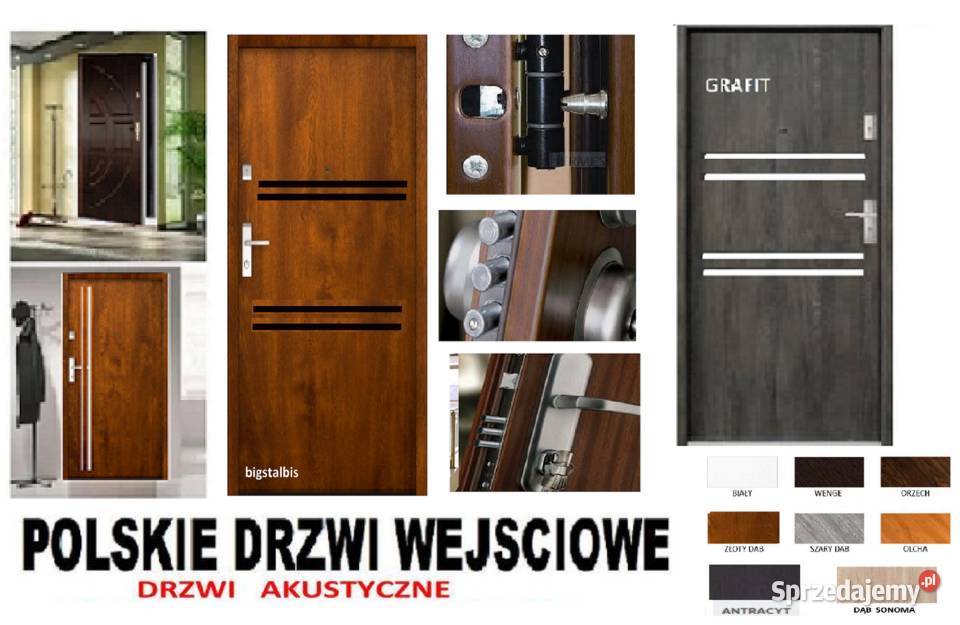 Drzwi z montażem wejściowe zewnętrzne ręki