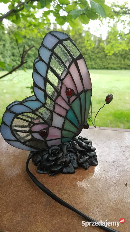 Lampa witrażowa w formie motyla Myszków sprzedam