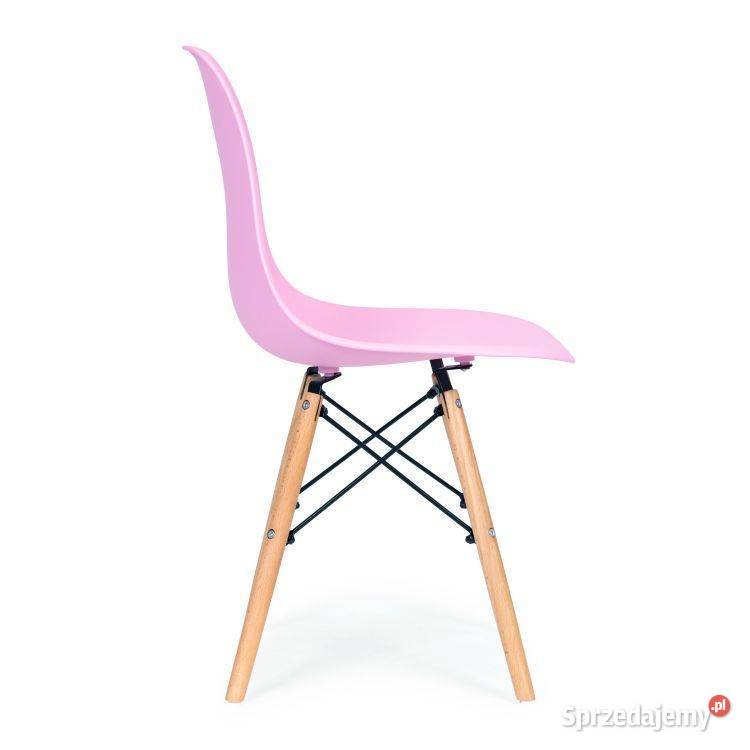 Zestaw czterech krzeseł do salonu jadalni Różowe podlaskie