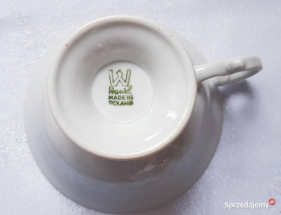 Filiżanki ze spodkiem podstawką PRL Wałbrzych Ruda Śląska