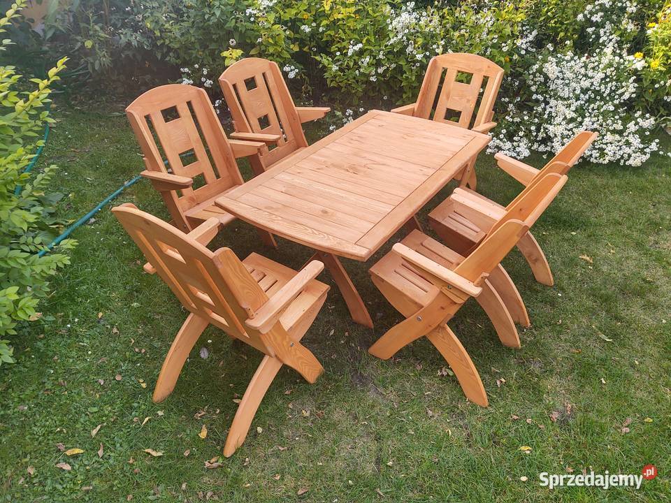 Meble ogrodowe drewniane składane typ X lamel 3 Kalety