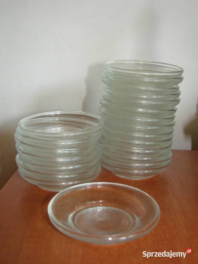 szklany spodek pod szklankę PRL pomorskie Pruszcz Gdański