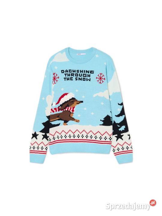 Cropp Świąteczny sweter z jamnikiem sweter Cropp Warszawa