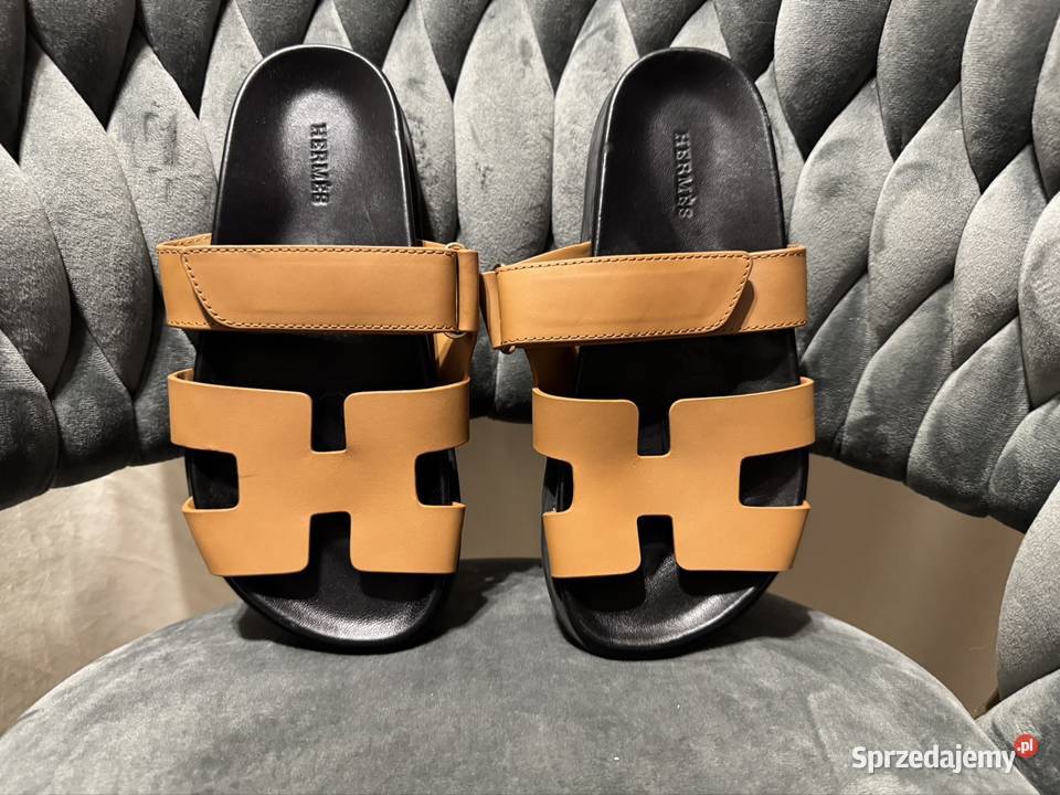 Klapki damskie Herms r38 skóra naturalna WAWA mazowieckie Warszawa