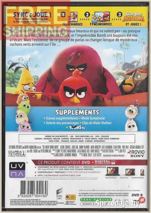 Angry Birds Le film 2016 DVD małopolskie Krynica-Zdrój sprzedam