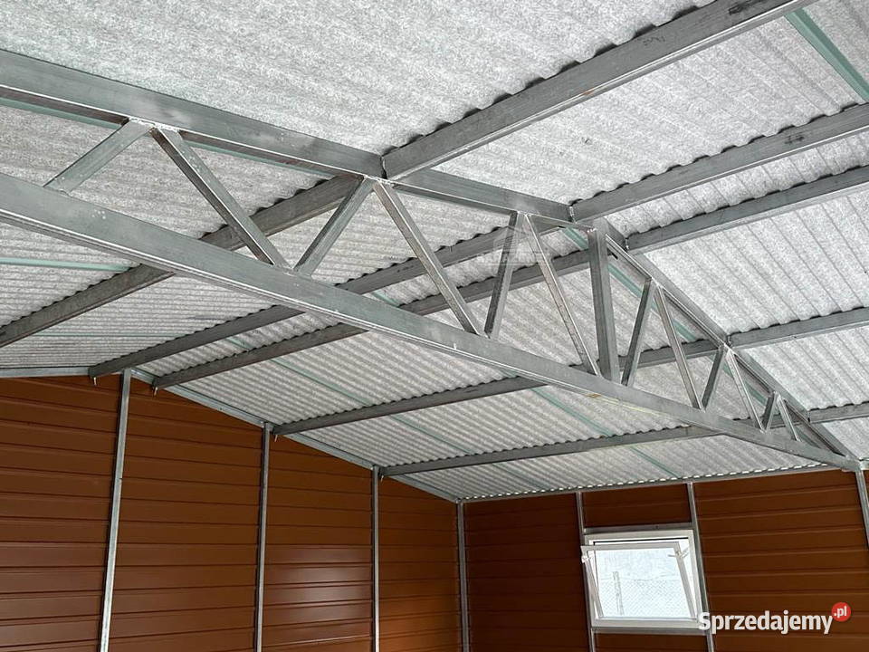 GARAŻ BLASZANY 6m x 6m DWUSPAD 2xBRAMA DRZWI Łapanów sprzedam