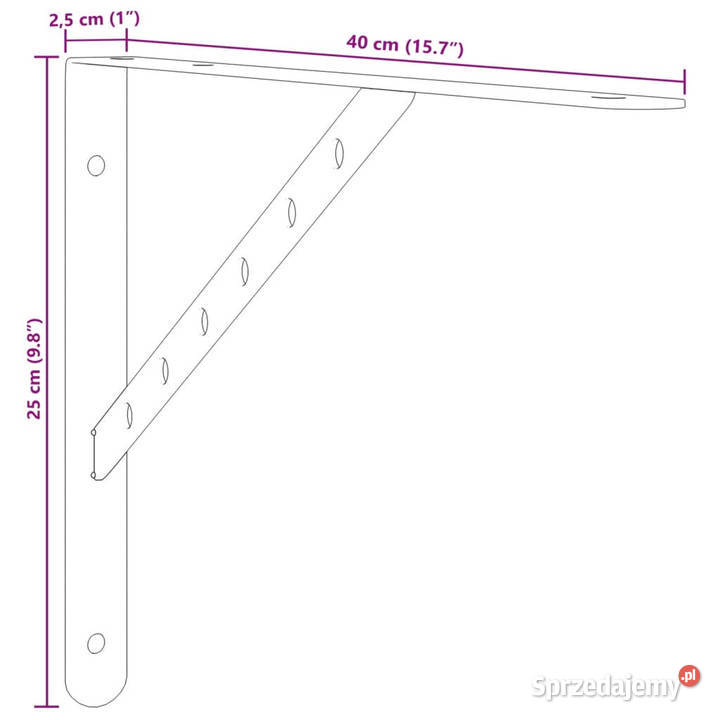 Wsporniki do półek 4 40x25x25 srebrna stal Warszawa sprzedam