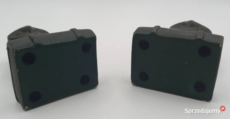 Dwie sowy ciężkie podpory pod książki Brąz dolnośląskie Wrocław