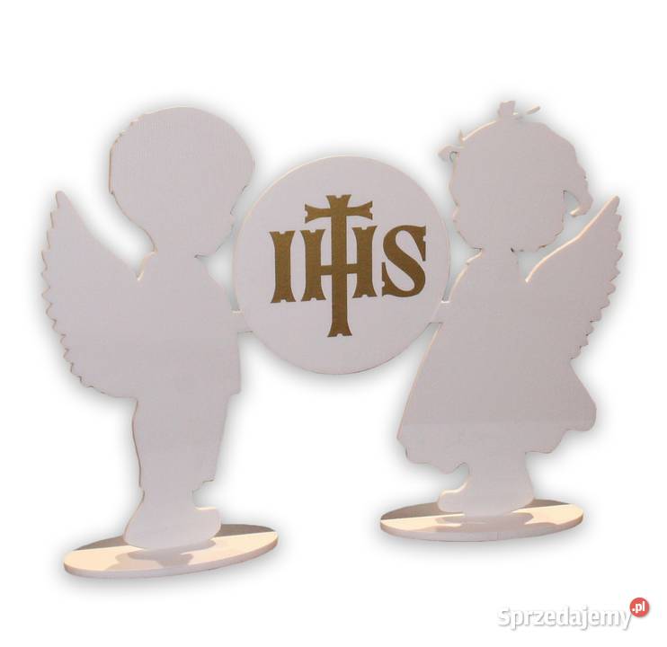 2 Duże Anioły Hostia Pierwsza komunia dekoracje Dębna