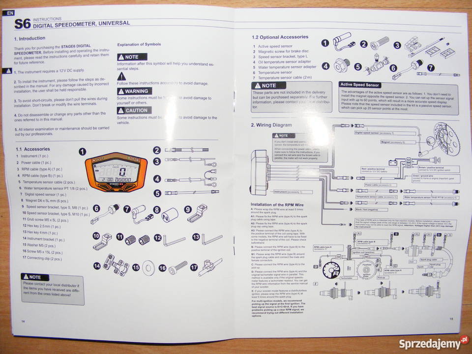 Licznik Stage 6 biały Yamaha Honda Suzuki układ elektryczny, zapłon Janikowo sprzedam