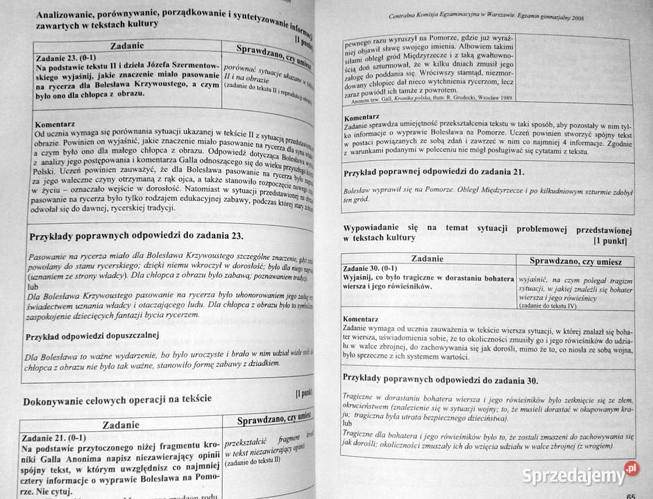 Egzamin Gimnazjalny Blok Humanistyczny Pozostałe Chełm