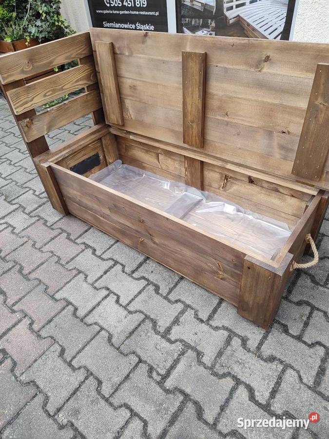 Ławka ogrodowa drewniana ze schowkiem na Siemianowice Śląskie sprzedam