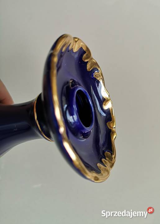 Świecznik porcelanowy kobalt vintage Pozostałe Toruń sprzedam