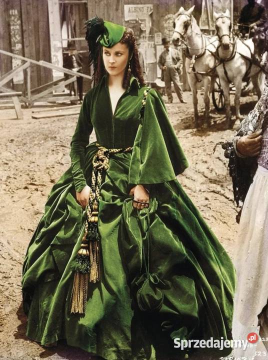 Legendarna Scarlett OHara w zielonej drapowanej Pabianice sprzedam