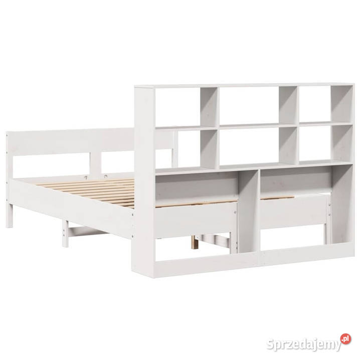 Łóżko z regałem bez materaca białe sosnowe 228cm mazowieckie