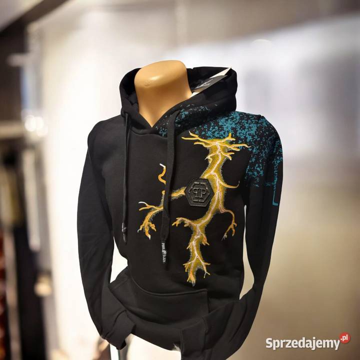 Bluza bawełniana z kapturem Philipp Plein czarna czarny Białystok