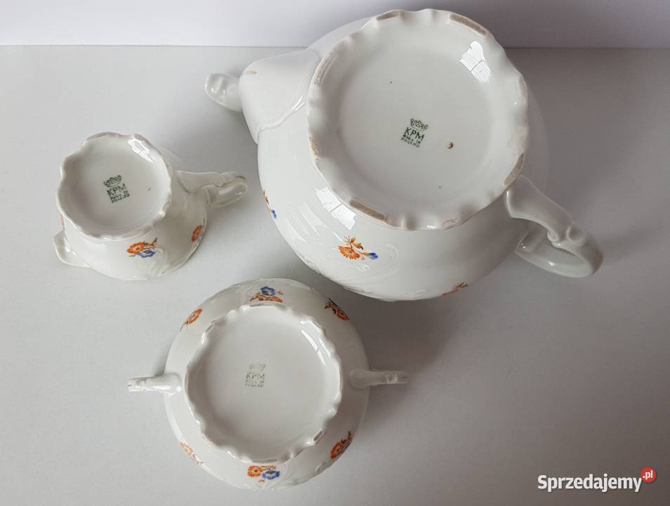 Trio mlecznik cukiernica dzbanek imbryk Porcelana i szkło Dąbrowa Górnicza