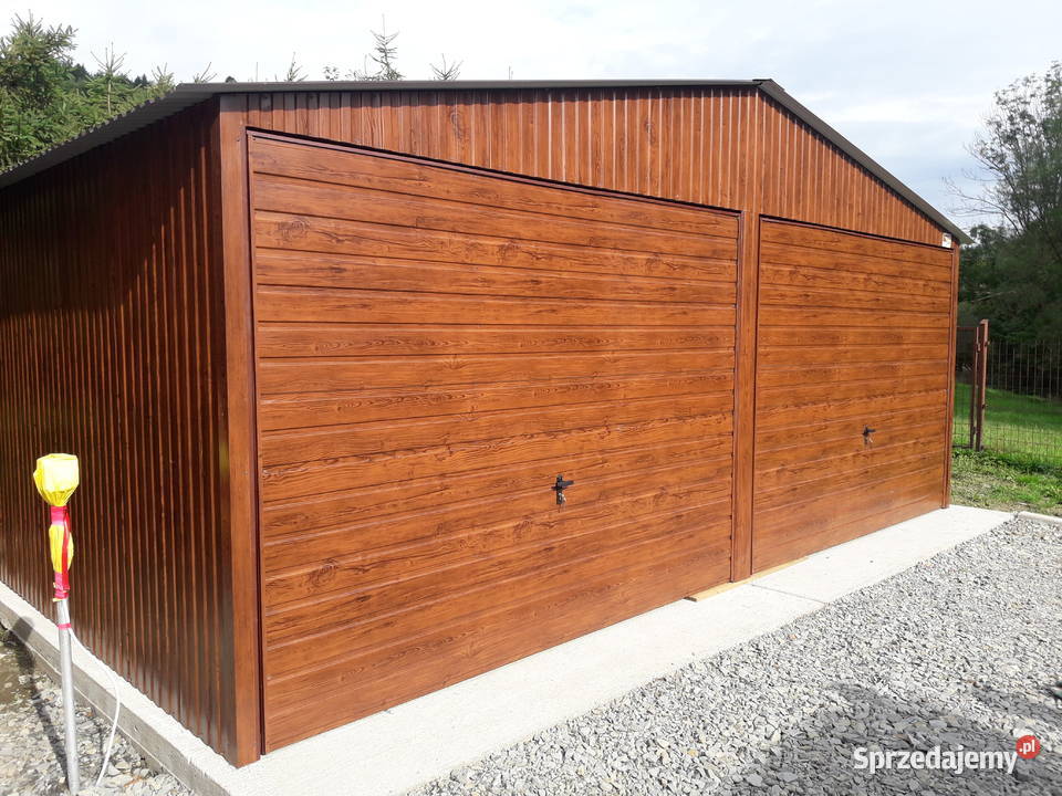 C61 Garaż Blaszany DREWNOPODOBNY Dwuspadowy Sprzedaż
