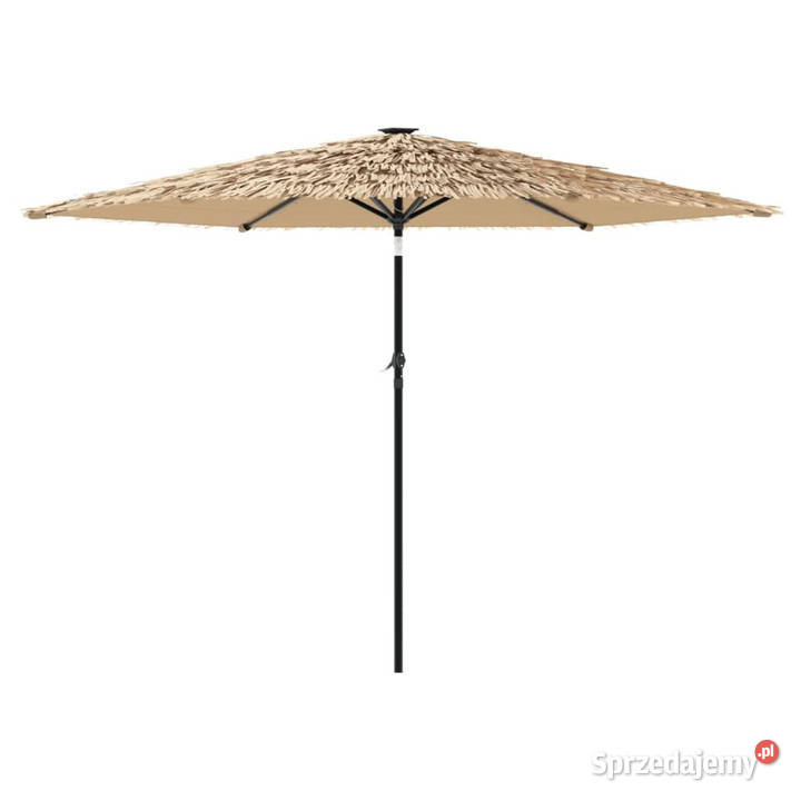 Parasol ogrodowy z LED stalowy słupek brązowy Warszawa