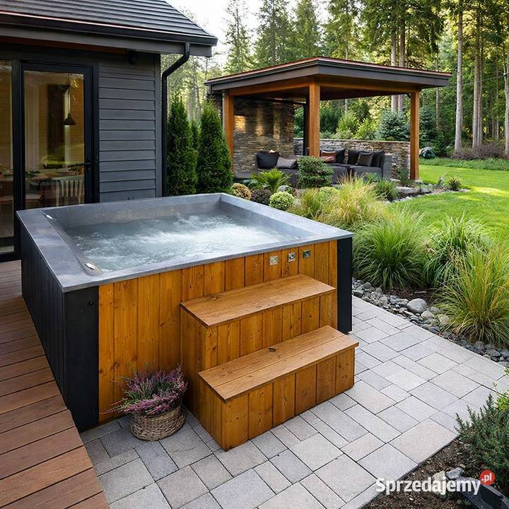 JACUZZI OGRODOWE MODERN 5 W ZABUDOWIE Z DREWNA Z Wrocław