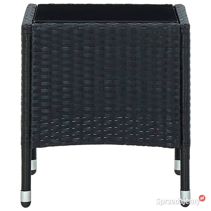 Stolik ogrodowy czarny 40 x 40 x 45 rattan PE mazowieckie Warszawa
