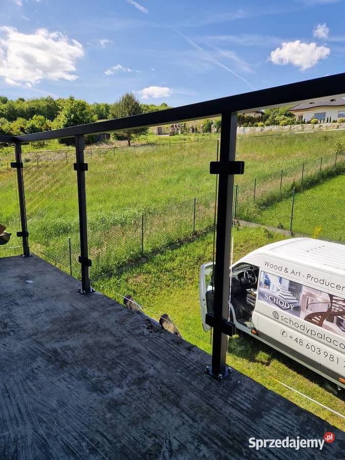 Balustrady szklane nierdzewne inox balkon Tokarnia