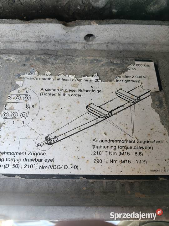 Dyszel przyczepa tandem schmitz Krosno