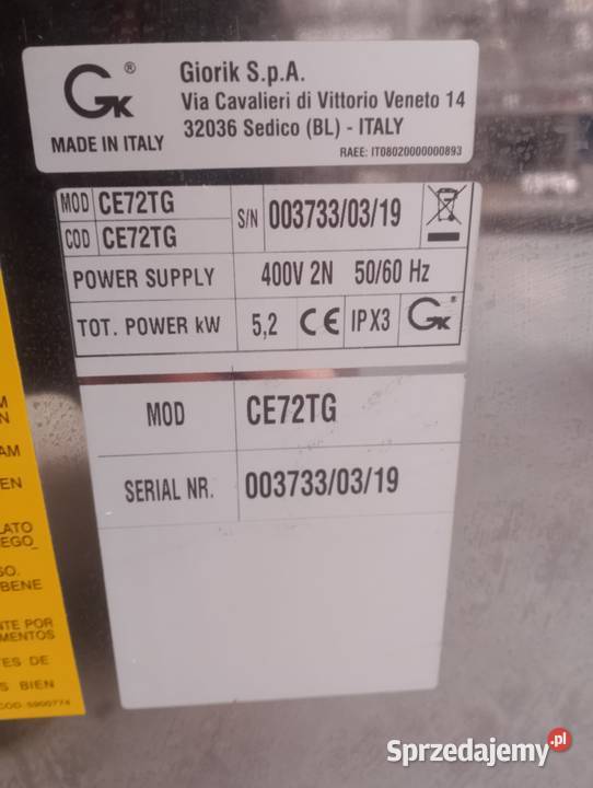 KUCHNIA ELEKTR 2 POLOWA JEZDNA GIORIK CE72TG Gastronomia Wrocław