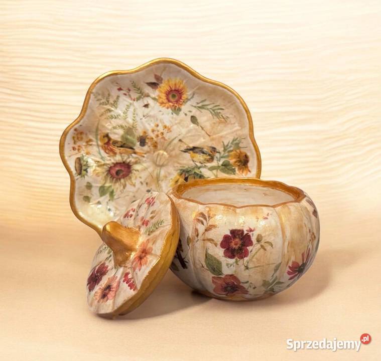 Komplet z gipsu ceramicznego decoupage małopolskie
