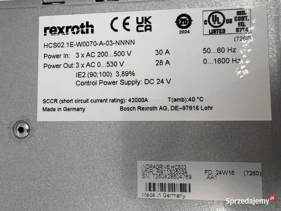 Rexroth HCS021E W0070 A 03 NNNN R911298372 Warszawa